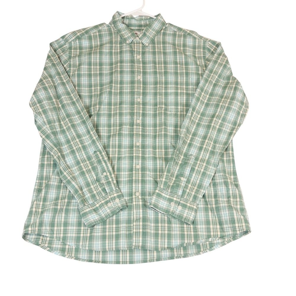 Sonoma Goods For Life Mens XXL Green Plaid Long Sleeve Button Down Shirt